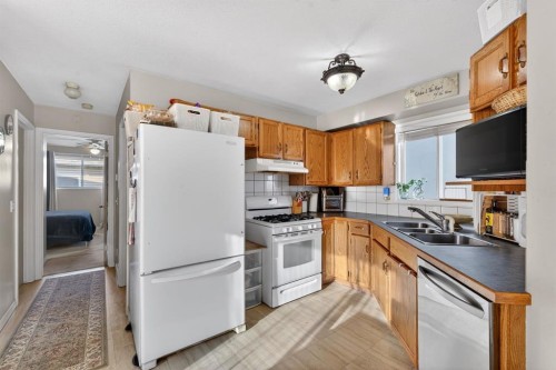 139 Castledale Way Ne, Calgary, AB - Indoor Photo Showing Kitchen With Double Sink