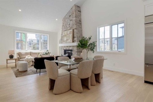 90 Treeline Gardens Sw, Calgary, AB - Indoor With Fireplace