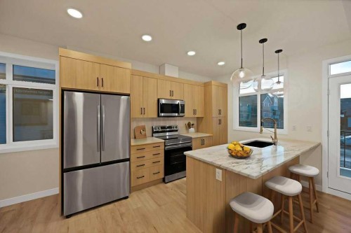 14808 1 Street, Calgary, AB - Indoor Photo Showing Kitchen With Upgraded Kitchen