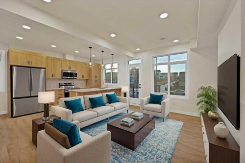 14808 1 Street, Calgary, AB - Indoor Photo Showing Living Room