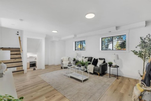 208 Cedarille Green Sw, Calgary, AB - Indoor Photo Showing Living Room
