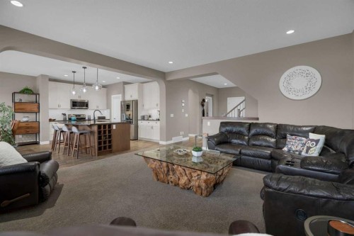 300 Aspenmere Way, Chestermere, AB - Indoor Photo Showing Living Room