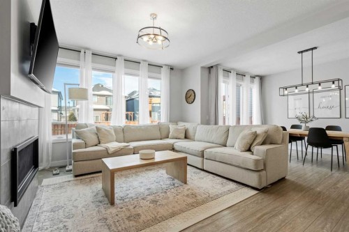 86 Legacy Woods Place Se, Calgary, AB - Indoor Photo Showing Living Room With Fireplace