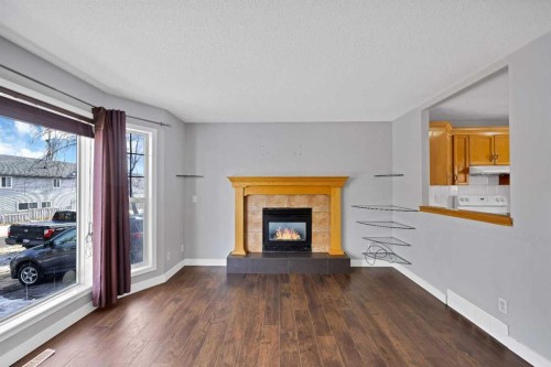 107 Taravista Street Ne, Calgary, AB - Indoor Photo Showing Living Room With Fireplace