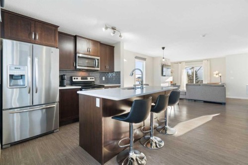325 Copperpond Landing Se, Calgary, AB - Indoor Photo Showing Kitchen With Stainless Steel Kitchen With Upgraded Kitchen