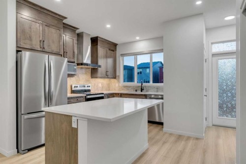 117 Cornerbrook Road Ne, Calgary, AB - Indoor Photo Showing Kitchen With Upgraded Kitchen