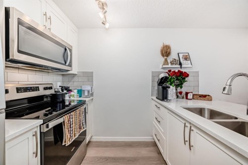 405-474 Seton Circle, Calgary, AB - Indoor Photo Showing Kitchen With Double Sink