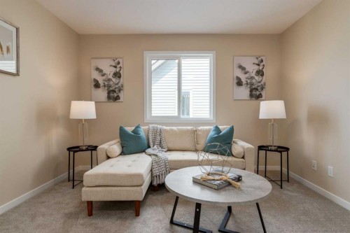 36 Ellen Lane, Crossfield, AB - Indoor Photo Showing Living Room