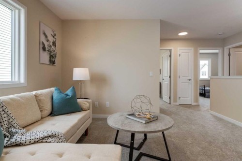 36 Ellen Lane, Crossfield, AB - Indoor Photo Showing Living Room