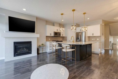 55 Sage Bluff Heights Nw, Calgary, AB - Indoor With Fireplace