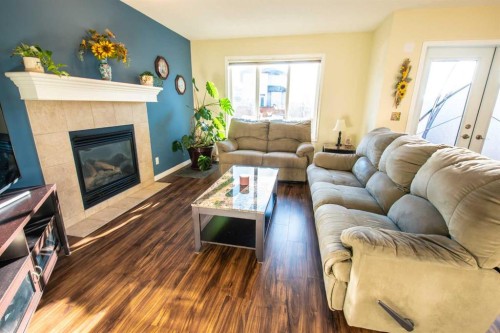 11 Saddlebrook Mews Ne, Calgary, AB - Indoor Photo Showing Living Room With Fireplace