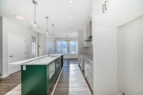 40 Ellen Lane, Crossfield, AB - Indoor Photo Showing Kitchen With Upgraded Kitchen