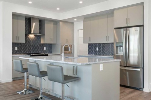 248 Masters Row Se, Calgary, AB - Indoor Photo Showing Kitchen With Stainless Steel Kitchen With Upgraded Kitchen