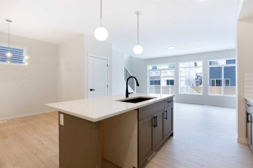 53 Creekside Passage Sw, Calgary, AB - Indoor Photo Showing Kitchen With Double Sink