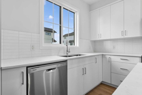 107-1750 Rangeview Drive Se, Calgary, AB - Indoor Photo Showing Kitchen With Double Sink