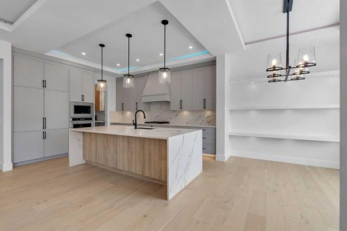 223 Kinniburgh Loop, Chestermere, AB - Indoor Photo Showing Kitchen With Upgraded Kitchen