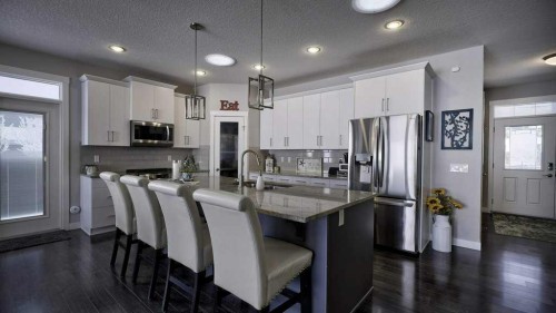 269 Boulder Creek Drive Se, Langdon, AB - Indoor Photo Showing Kitchen With Stainless Steel Kitchen With Upgraded Kitchen