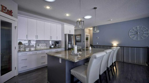 269 Boulder Creek Drive Se, Langdon, AB - Indoor Photo Showing Kitchen With Upgraded Kitchen