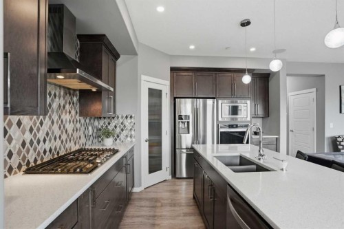 58 Howse Mount Ne, Calgary, AB - Indoor Photo Showing Kitchen With Stainless Steel Kitchen With Double Sink With Upgraded Kitchen