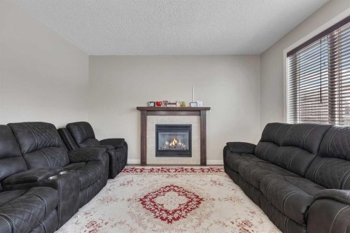 1564 Copperfield Boulevard Se, Calgary, AB - Indoor Photo Showing Living Room With Fireplace