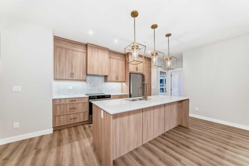 8206-1802 Mahogany Boulevard Se, Calgary, AB - Indoor Photo Showing Kitchen With Upgraded Kitchen
