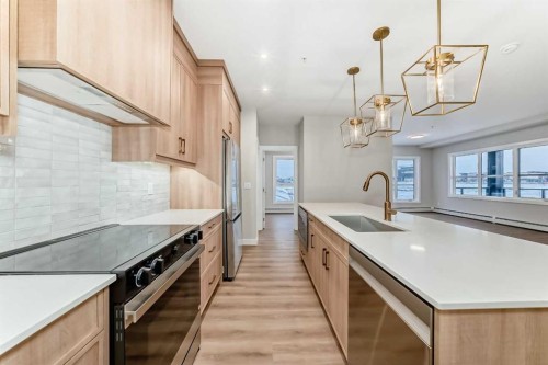 8206-1802 Mahogany Boulevard Se, Calgary, AB - Indoor Photo Showing Kitchen With Upgraded Kitchen