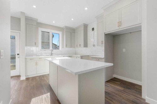45 Ambleton Boulevard Nw, Calgary, AB - Indoor Photo Showing Kitchen With Upgraded Kitchen
