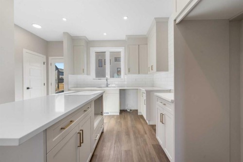 45 Ambleton Boulevard Nw, Calgary, AB - Indoor Photo Showing Kitchen With Double Sink