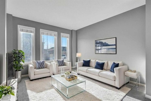166 Marquis Heights Se, Calgary, AB - Indoor Photo Showing Living Room