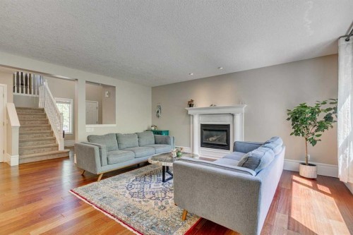 219 Chapalina Place Se, Calgary, AB - Indoor Photo Showing Living Room With Fireplace