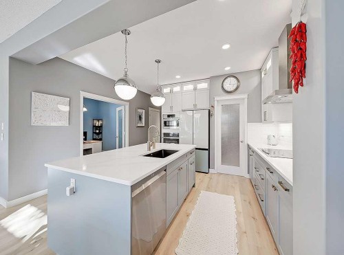 788 New Brighton Drive Se, Calgary, AB - Indoor Photo Showing Kitchen With Upgraded Kitchen