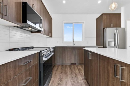 611-132 Red Embers Link Ne, Calgary, AB - Indoor Photo Showing Kitchen With Stainless Steel Kitchen With Upgraded Kitchen