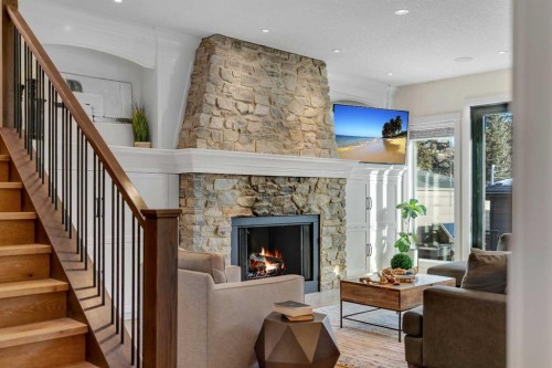 5852 Bowwater Crescent Nw, Calgary, AB - Indoor Photo Showing Other Room With Fireplace