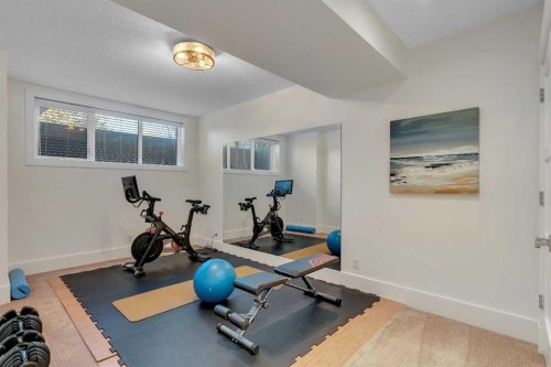 5852 Bowwater Crescent Nw, Calgary, AB - Indoor Photo Showing Gym Room