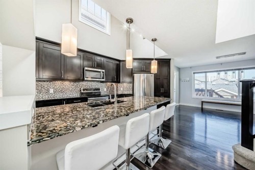 48 Auburn Bay Crescent Se, Calgary, AB - Indoor Photo Showing Kitchen With Stainless Steel Kitchen With Upgraded Kitchen