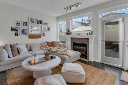 3611 1 Street, Calgary, AB - Indoor Photo Showing Living Room With Fireplace