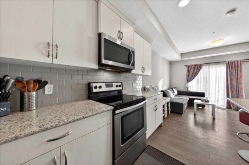 101-20 Seton Park Se, Calgary, AB - Indoor Photo Showing Kitchen With Upgraded Kitchen