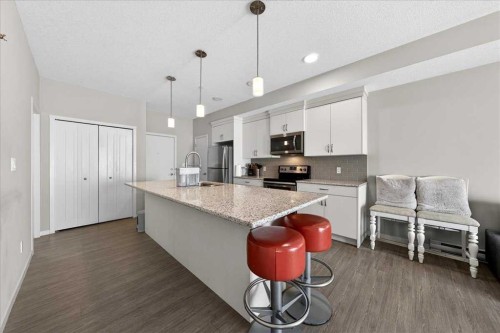 101-20 Seton Park Se, Calgary, AB - Indoor Photo Showing Kitchen With Upgraded Kitchen