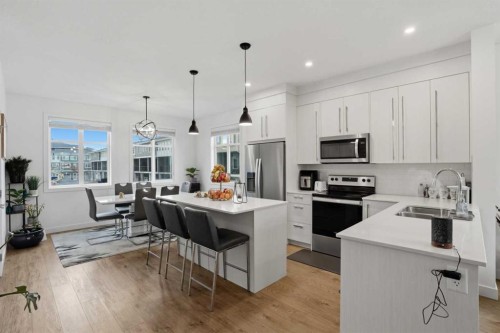 1231 Cornerstone Street Ne, Calgary, AB - Indoor Photo Showing Kitchen With Double Sink With Upgraded Kitchen
