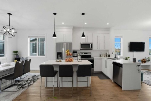 1231 Cornerstone Street Ne, Calgary, AB - Indoor Photo Showing Kitchen With Upgraded Kitchen