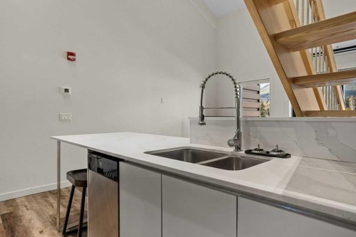 202B-1 Industrial Place, Canmore, AB - Indoor Photo Showing Kitchen With Double Sink