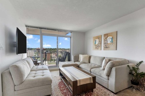 803-1110 11 Street Sw, Calgary, AB - Indoor Photo Showing Living Room