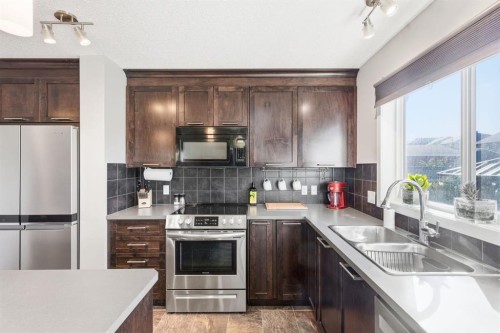 93 Auburn Meadows View Se, Calgary, AB - Indoor Photo Showing Kitchen With Double Sink With Upgraded Kitchen