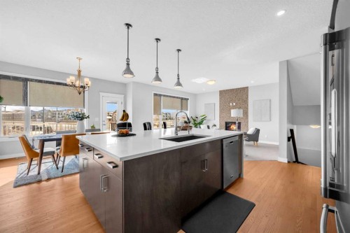 660 Reynolds Crescent Sw, Airdrie, AB - Indoor Photo Showing Kitchen With Upgraded Kitchen