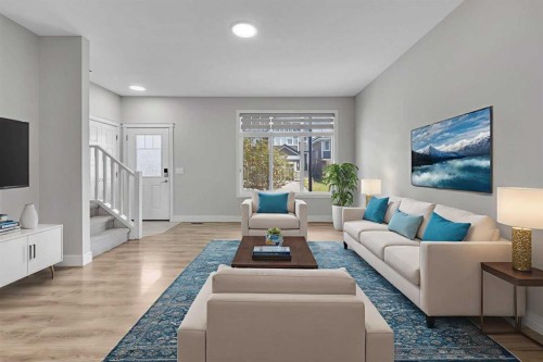 41 Sunrise Heights, Cochrane, AB - Indoor Photo Showing Living Room