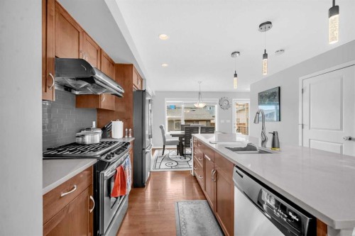 45 Nolanfield Lane Nw, Calgary, AB - Indoor Photo Showing Kitchen With Stainless Steel Kitchen With Upgraded Kitchen