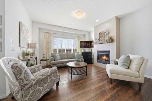 60 Walden Parade Se, Calgary, AB - Indoor Photo Showing Living Room With Fireplace