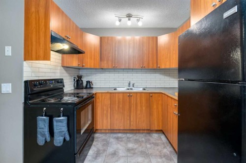 D-4528 73 Street Nw, Calgary, AB - Indoor Photo Showing Kitchen With Double Sink