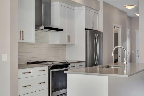 87 Masters Square Se, Calgary, AB - Indoor Photo Showing Kitchen With Stainless Steel Kitchen With Upgraded Kitchen