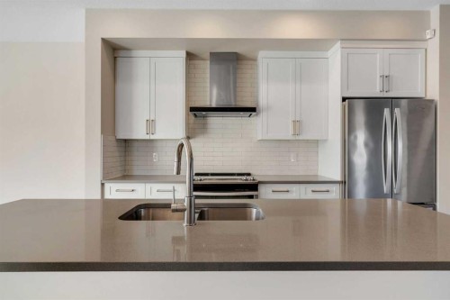 87 Masters Square Se, Calgary, AB - Indoor Photo Showing Kitchen With Stainless Steel Kitchen With Upgraded Kitchen